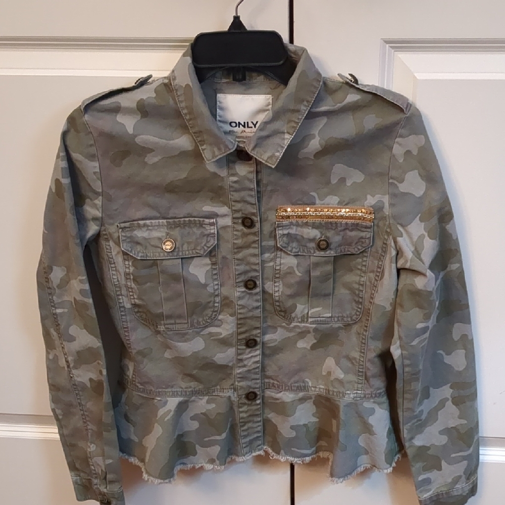 Only Blue Denim Camo Jacket